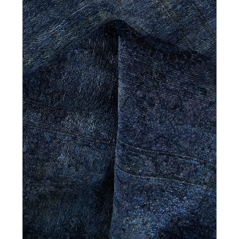 Overdyed One-of-a-Kind Hand-Knotted Area Rug - Navy - 4' 1" x 6' 1"