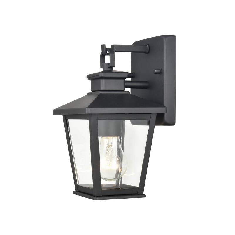 Millennium Lighting Bellmon 1 Light Outdoor Wall Sconce in Powder Coat Black with Clear Glass Shade