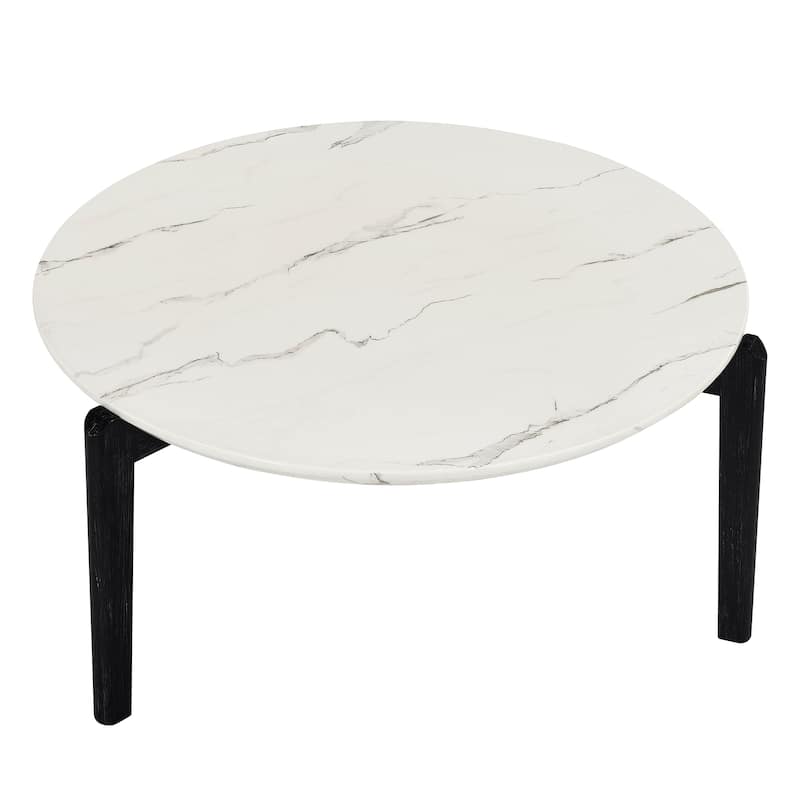 Modern 36 inch round small coffee table