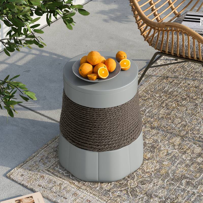COSIEST Outdoor Patio Faux Stone Coffee Table