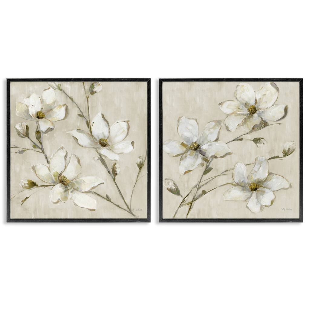 Stupell Outstretched Dogwood Branches Framed Giclee Art Design By Sally Swatland (Set of 2)