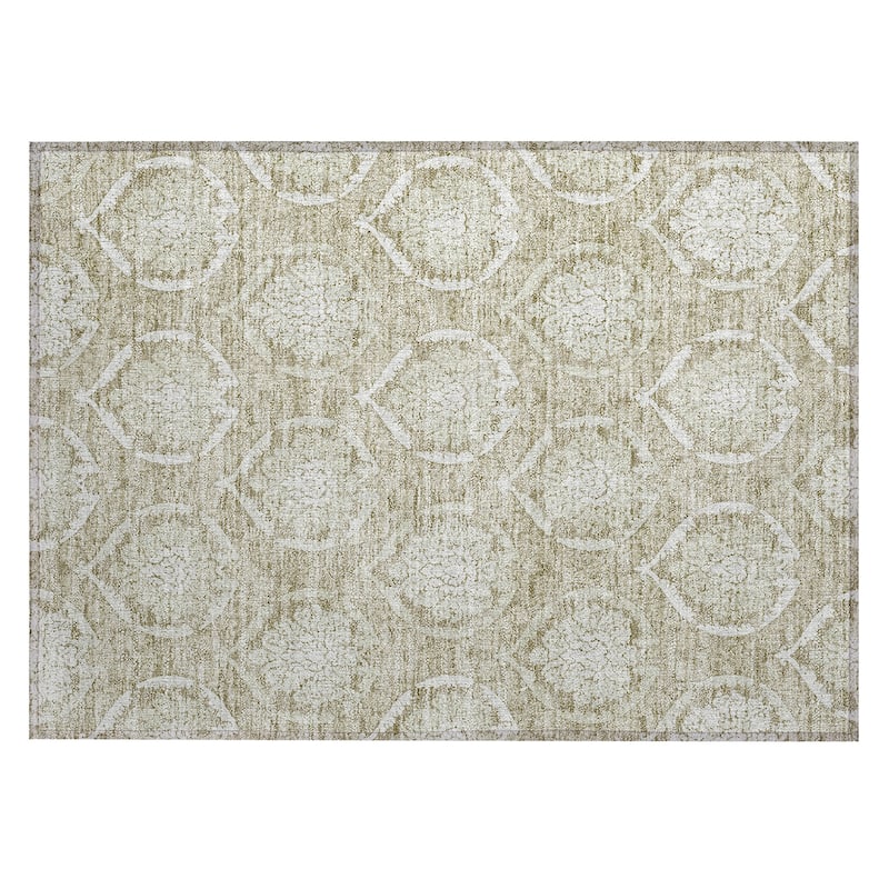Machine Washable Indoor/ Outdoor Chantille Traditional Damask Rug