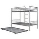 preview thumbnail 10 of 54, Full Size Loft Bed with Built-in L-Shaped Desk and Storage Shelves