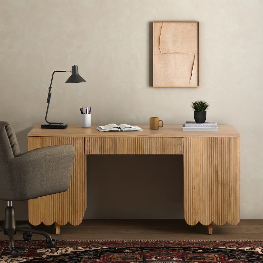 SAFAVIEH Couture Kristy Fluted Wood Desk