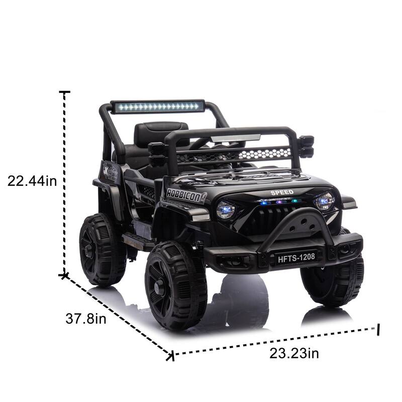 12V Kids Electric Ride-On Truck for Ages 1-4, Remote Control with Bluetooth & Microphone - Black