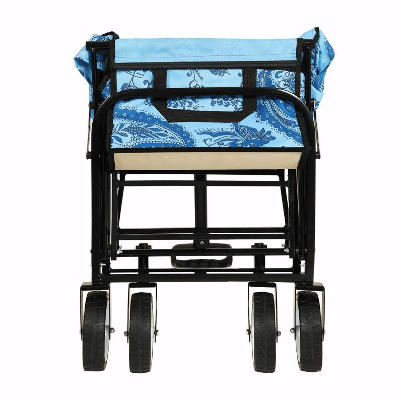 Minimeetall Colorful Collapsible Wagon Cart with Strapping System - Beach Wagon, Utility Cart