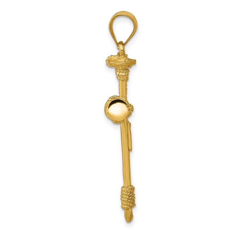 Curata 14k Yellow Gold 18" 19.1x39.1mm Solid Polished and satin Nail Cross Necklace