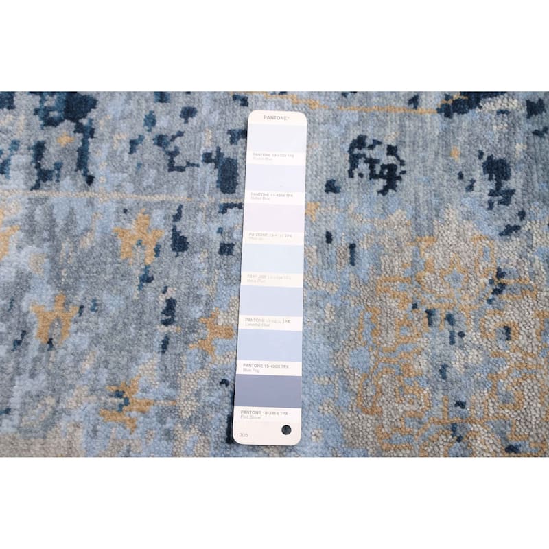 ECARPETGALLERY Hand-knotted Heritage Light Denim Blue Wool Rug - 8'1 x 9'11