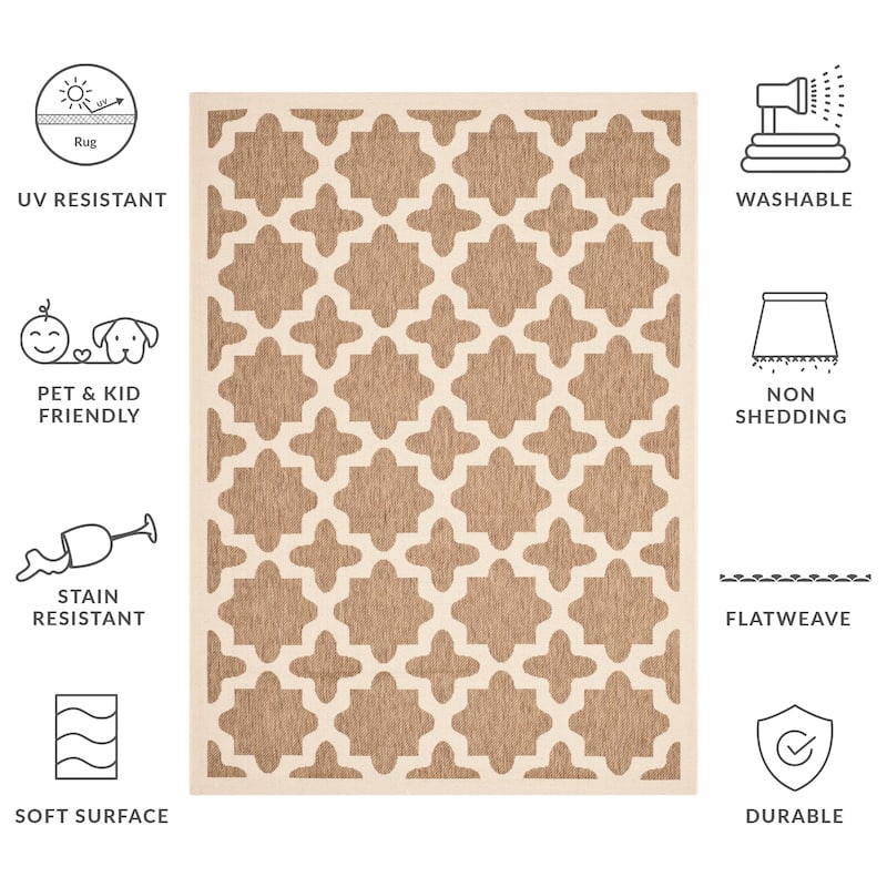 SAFAVIEH Courtyard Dorthey Indoor/ Outdoor Waterproof Patio Backyard Rug