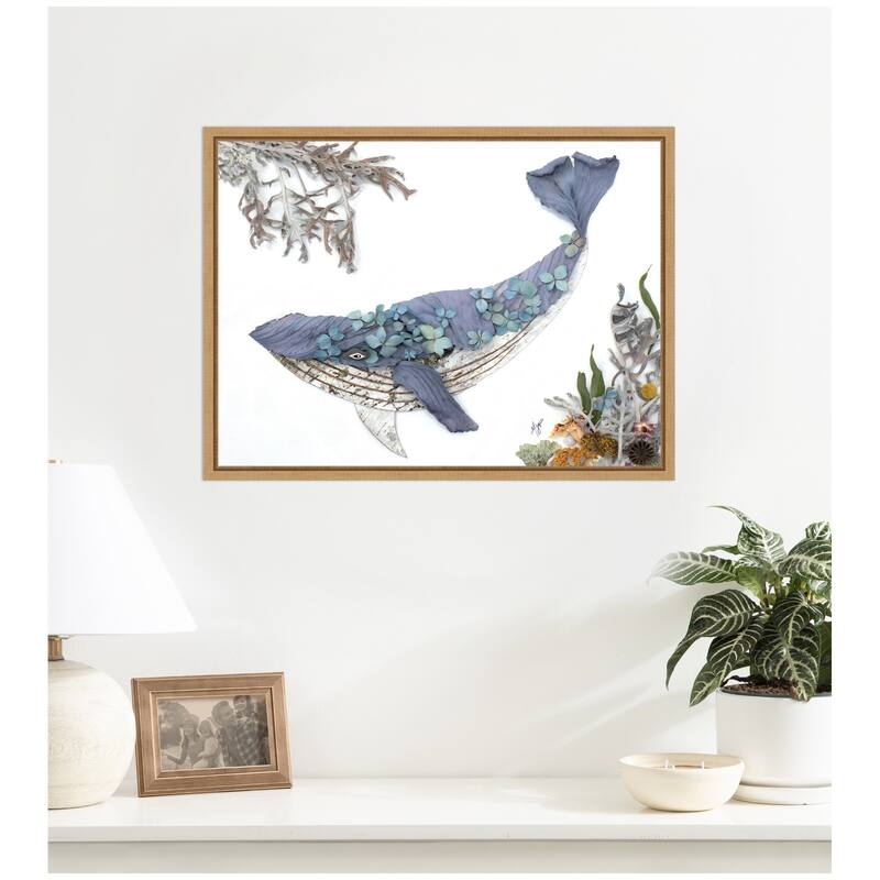 Kate and Laurel Whale by Madeline Jeppesen Framed Canvas Wall Art Print