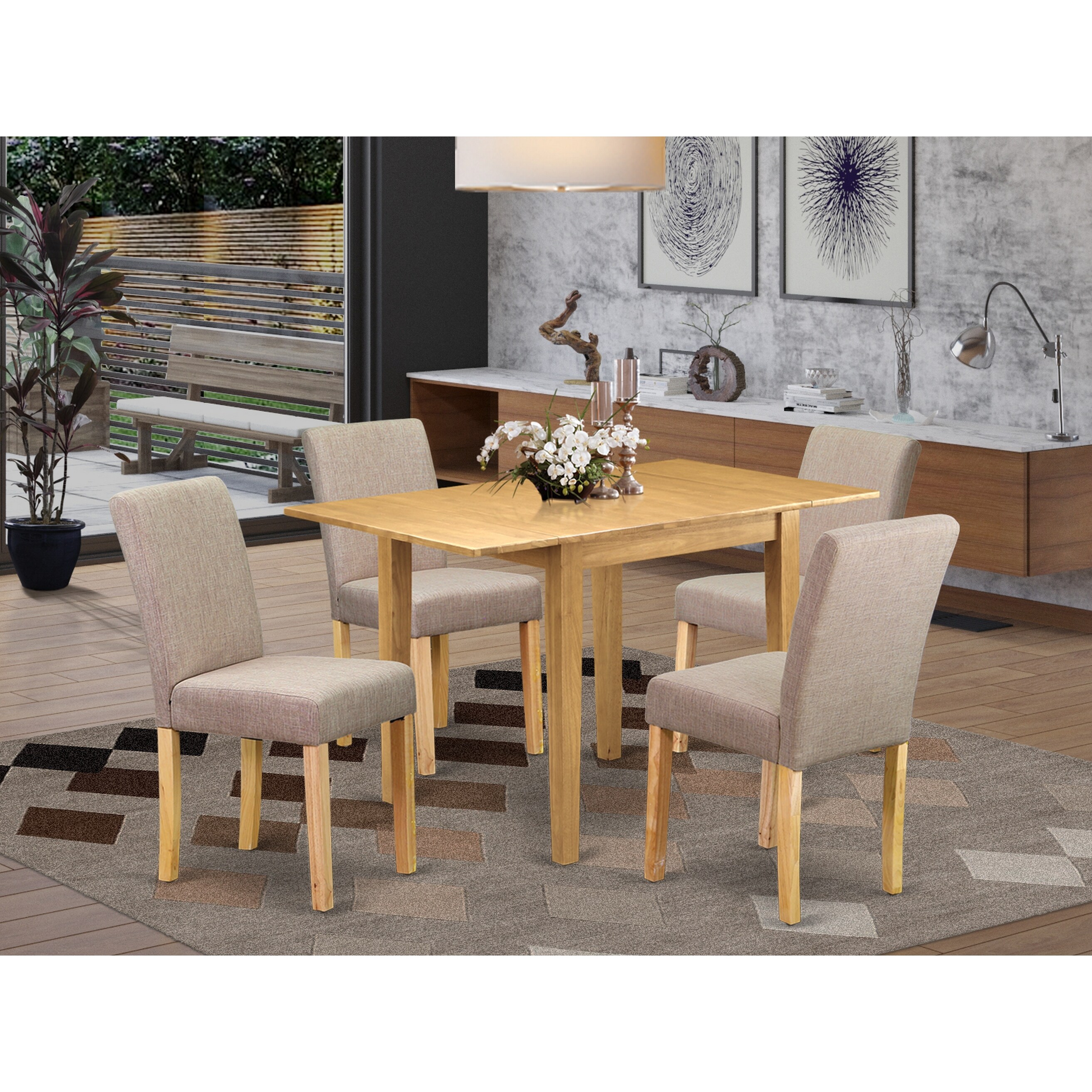 Modern Dining Table And Dining Room Chairs With Light Fawn Color Linen Fabric Seat Number Of Chairs Option Overstock 32448763 Check out our favorite dining rooms of all time. modern dining table and dining room chairs with light fawn color linen fabric seat number of chairs option