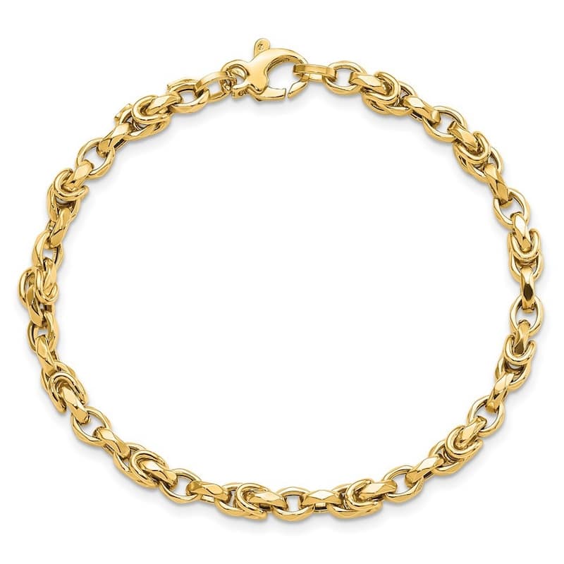 Curata 14k Gold Fancy Byzantine Style Link Bracelet 7.75 Inch