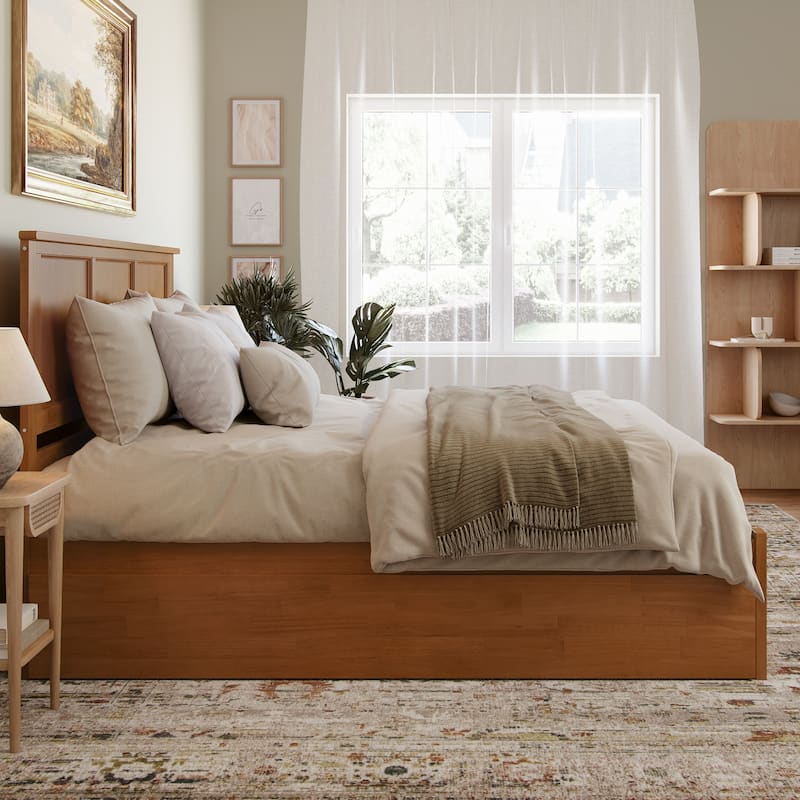 AFI Madison Platform Bed with Footboard & Twin XL Trundle