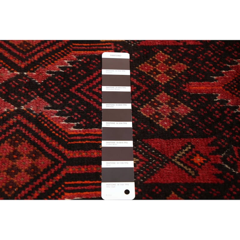 ECARPETGALLERY Hand-knotted Baluch Black, Red Wool Rug - 3'2 x 5'10