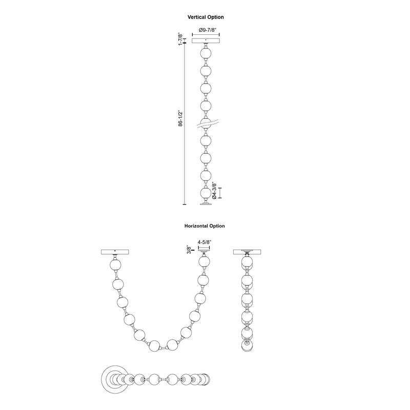 Alora Lighting PD321712-RT Marni 86" Wide 3000K LED Linear Pendant
