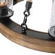 preview thumbnail 10 of 24, Farmhouse 6-Light Wagon Wheel Wood Chandelier with Seeded Glass Shade for Dining Living Room