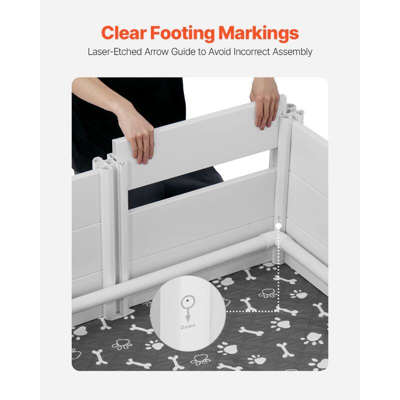 Grey PVC Whelping Box for Large Dogs with 3 Doors and Waterproof Pee Pad