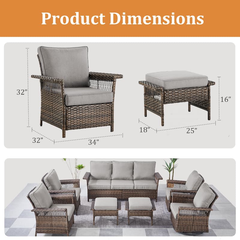 Outdoor Wicker Furniture Couch Set