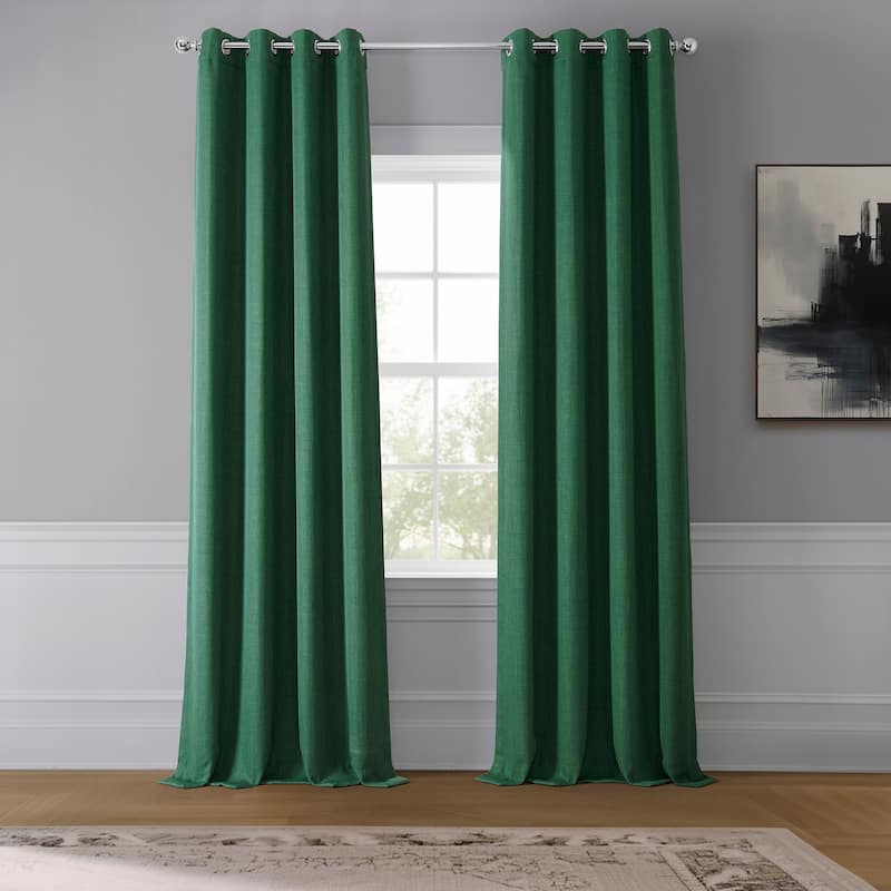 Exclusive Fabrics Faux Linen Grommet Room Darkening Curtain (1 Panel)