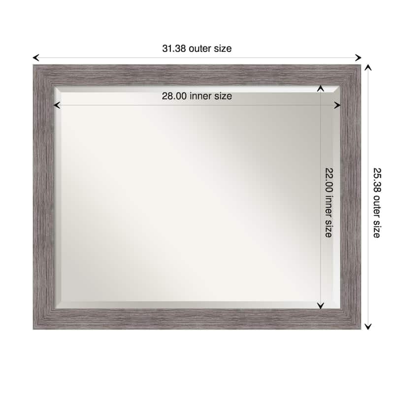 Beveled Wall Mirror - Pinstripe Plank Grey Narrow Frame - Pinstripe Plank Grey Narrow - 31.5 x 25.5-inch