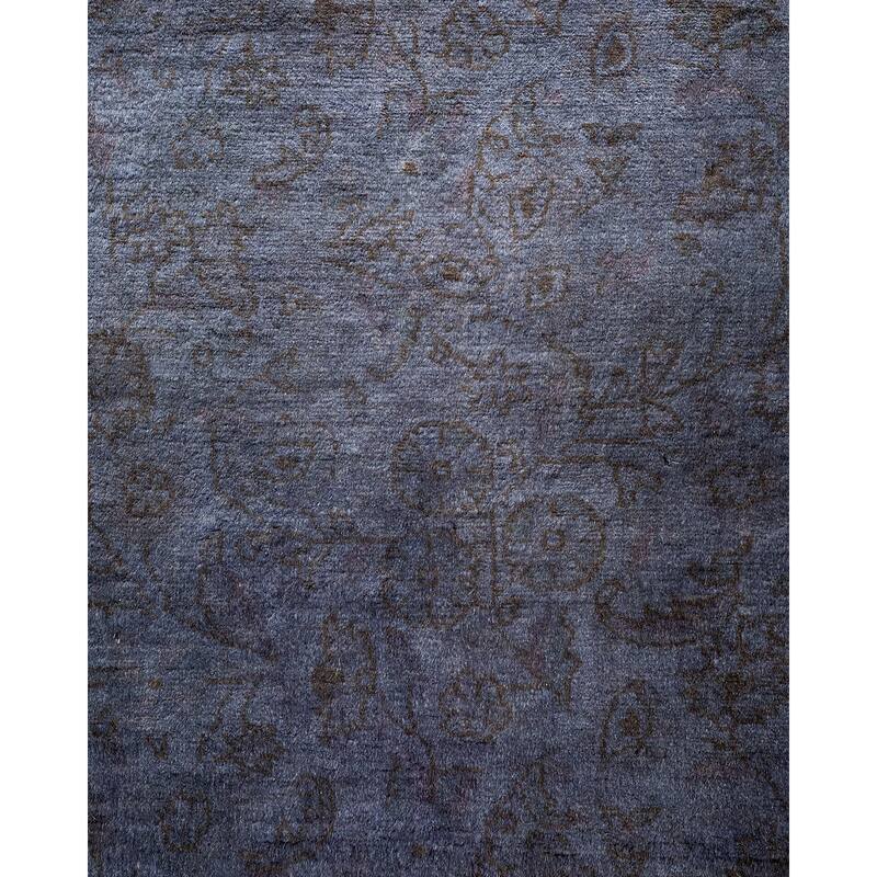 Overton Hand Knotted Wool Vintage Inspired Modern Contemporary Overdyed Gray Area Rug - 2' 7" x 8' 1"