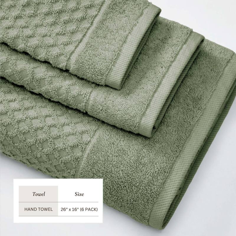 Linery & Co. Cotton Diamond Waffle Texture Bath Towels