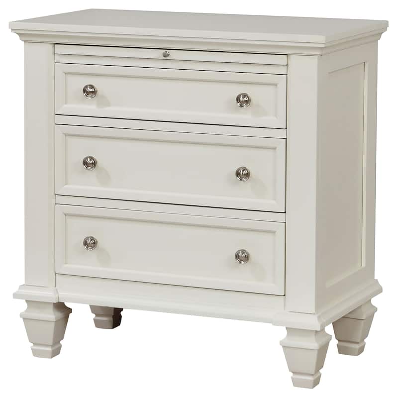 Sandy Beach Coastal 3-drawer Wood Nightstand