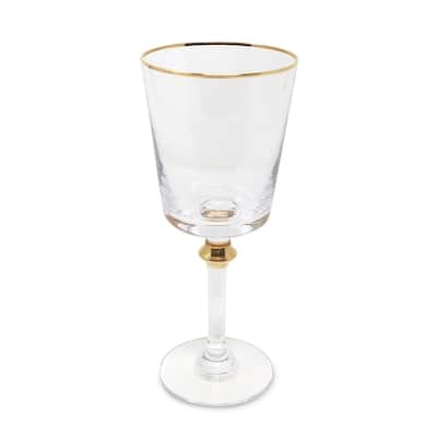 Water Glasses with Gold, Set of 6