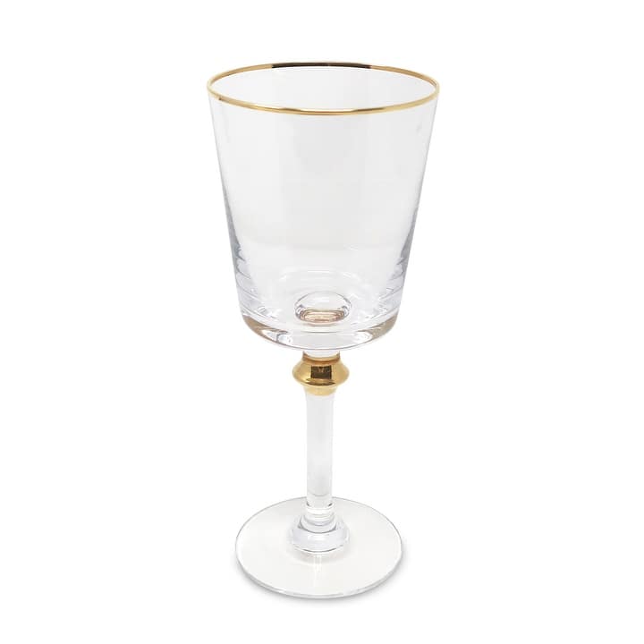 Water Glasses with Gold, Set of 6
