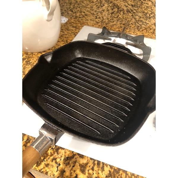 10.2" Cast Iron Skillet Square Grill Pan Removable Handle Durable BIOL Ukraine 