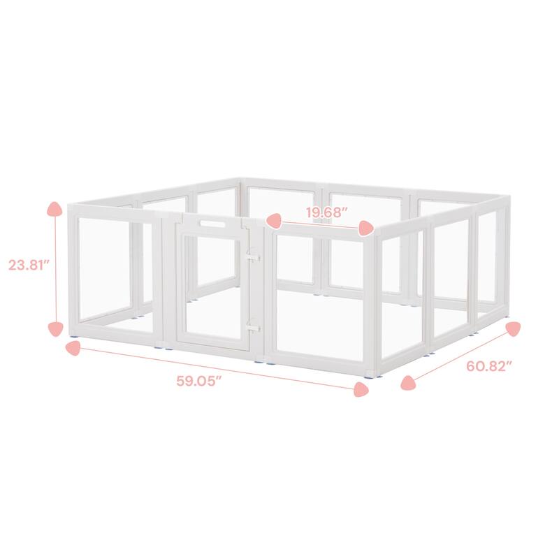 Erommy Clear Pet Pen with Door - Easy Assembly Playpen for Puppies, Cats, Dogs, Rabbits, and Small Animals