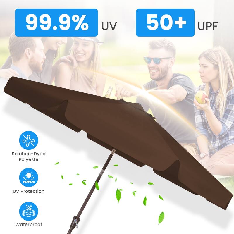 11ft Patio Market Umbrella with UV-Resistant and Sagging Edge Designed