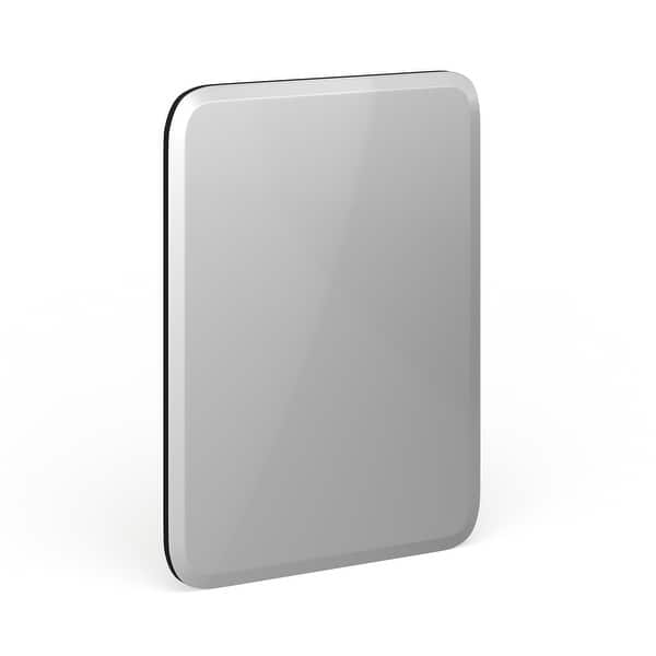 slide 8 of 10, Porch & Den Steel Frameless Oblong Mirror - Silver Silver