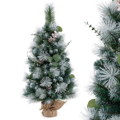 Costway 1/2 PCS 3 FT Artificial Christmas Tree with 98 Branch Tips - 2 PCS