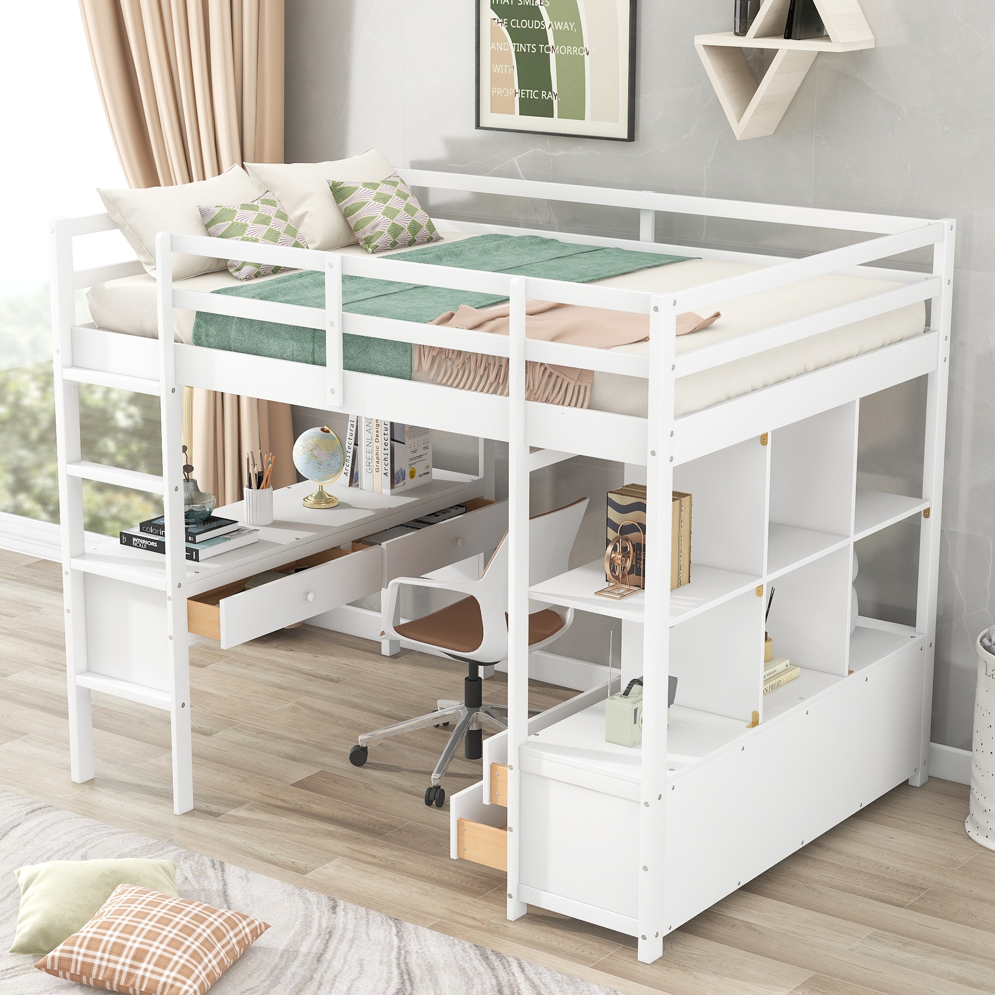 Bunk bed with built in desk clearance