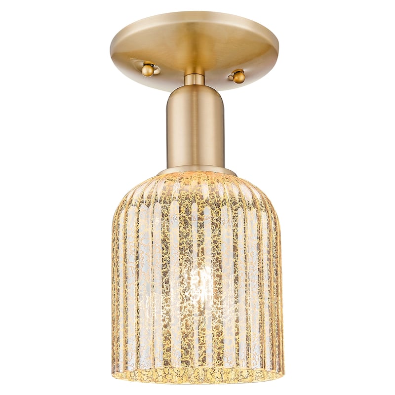 Innovations Lighting 716-1C-G559-5ME Bridal Veil 5" Wide Semi-Flush - Champagne Bronze