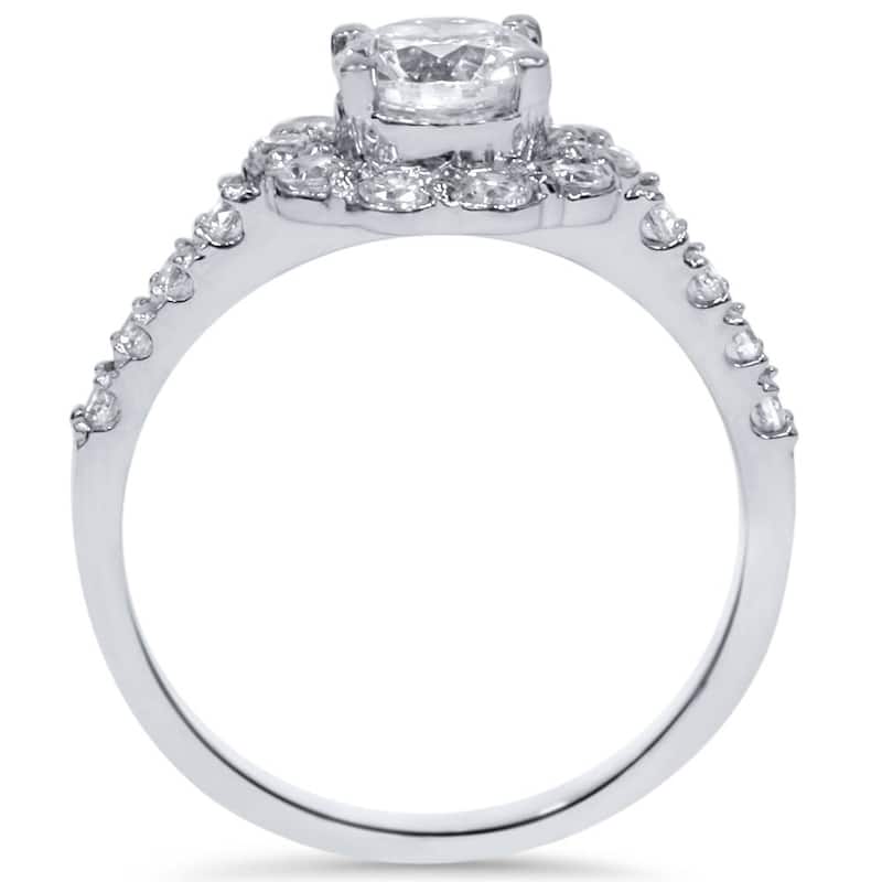 2 1/6ct Diamond Halo Engagement Ring White Gold