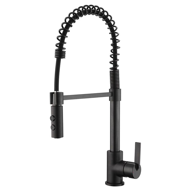 UltraFaucets Euro Collection Spring Spout Kitchen Faucet With Pull-Down Spray