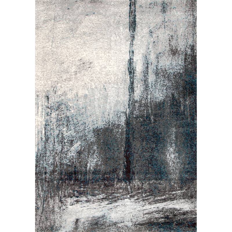 Nuloom Contemporary Abstract Painting Grey Rug