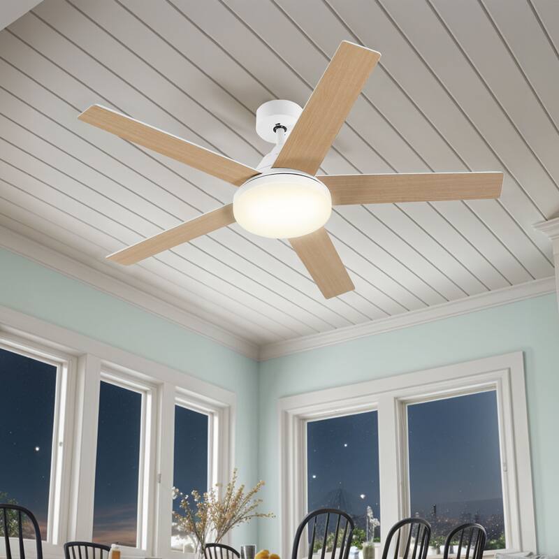 Moasis 52" Ceiling Fans with LED Light and 5 Blades & Remote Control