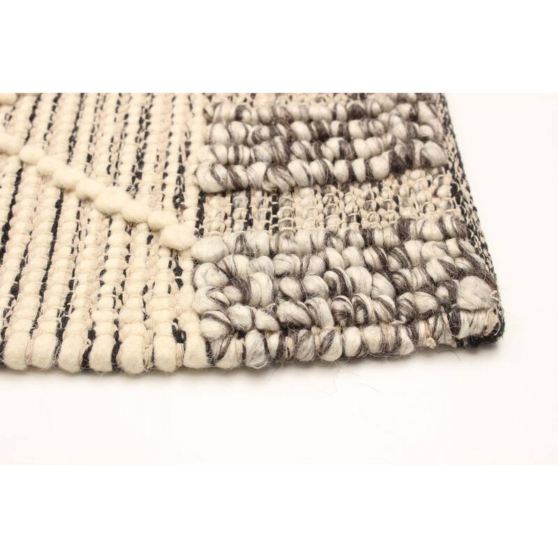 ECARPETGALLERY Braid weave Sienna Cream Wool Rug - 5'3 x 7'9