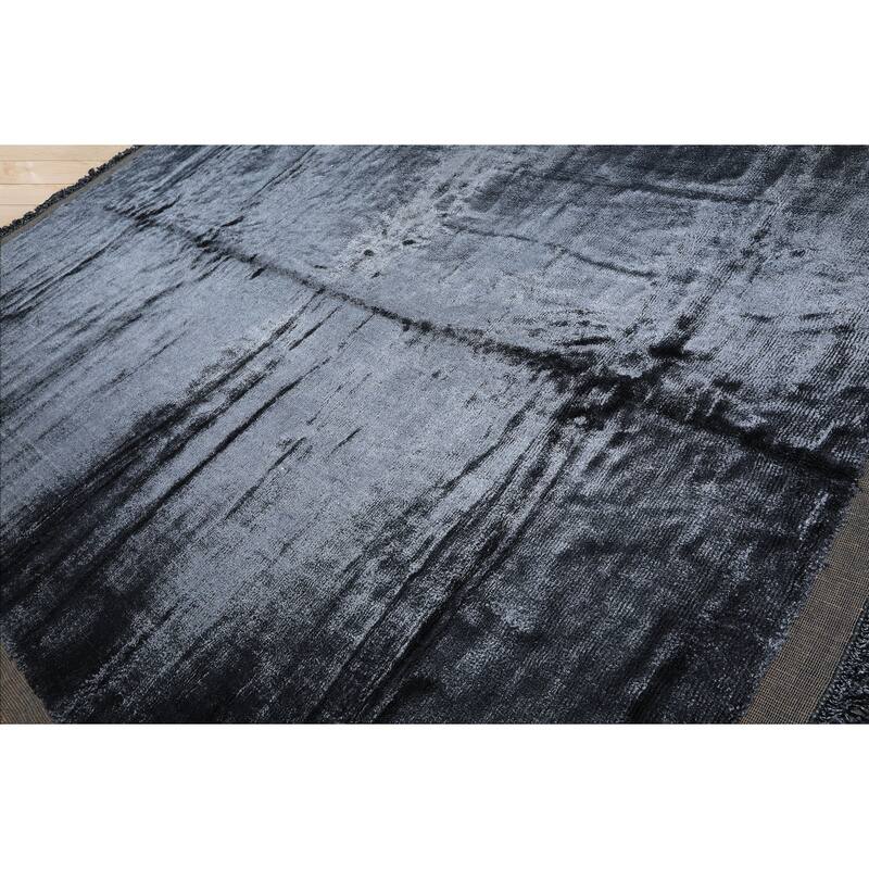9'9''x12'8'' Hand knotted Bamboo Silk Slate Tibetan Modern & Contemporary Rug - 9' 9'' x 12' 8''