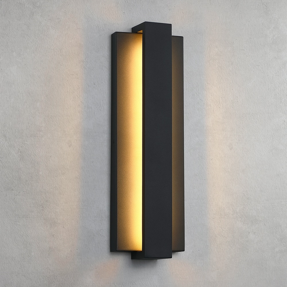 Reflect Black Modern LED Outdoor Wall Sconce Light - 24"H
