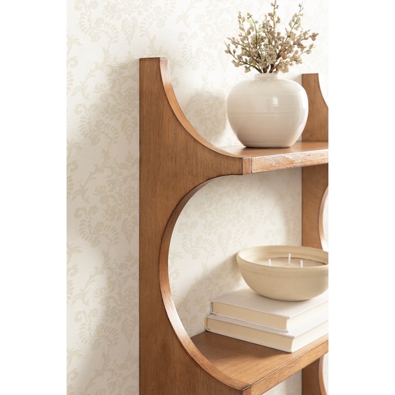 Kate and Laurel Scarlotte Wood Wall Shelf