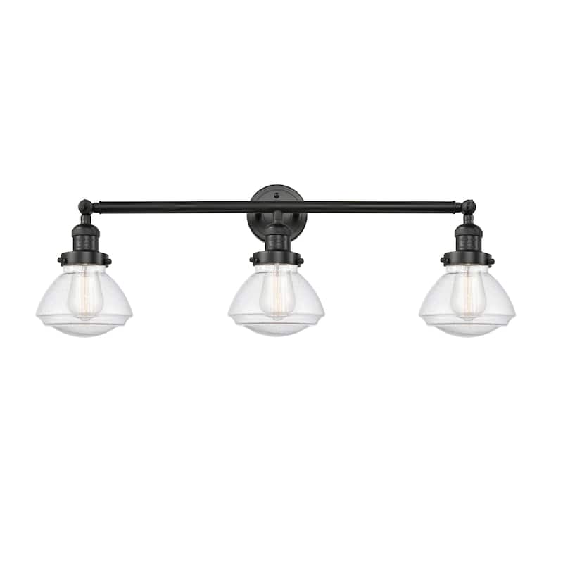 Innovations Lighting Olean 3 Light 31" Wide Bathroom Vanity Light - Matte Black / Seedy