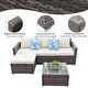 preview thumbnail 21 of 28, 3 Piece Patio Conversation Sets Outdoor Couch Patio Furniture Sectional Wicker Sofa Set