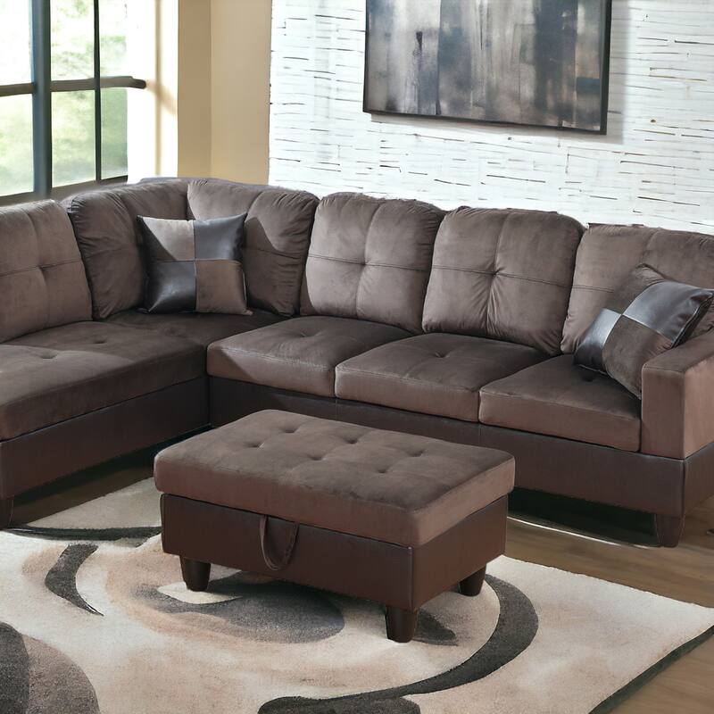 KISRAIS 34" Wide Upholstered Storage Ottoman