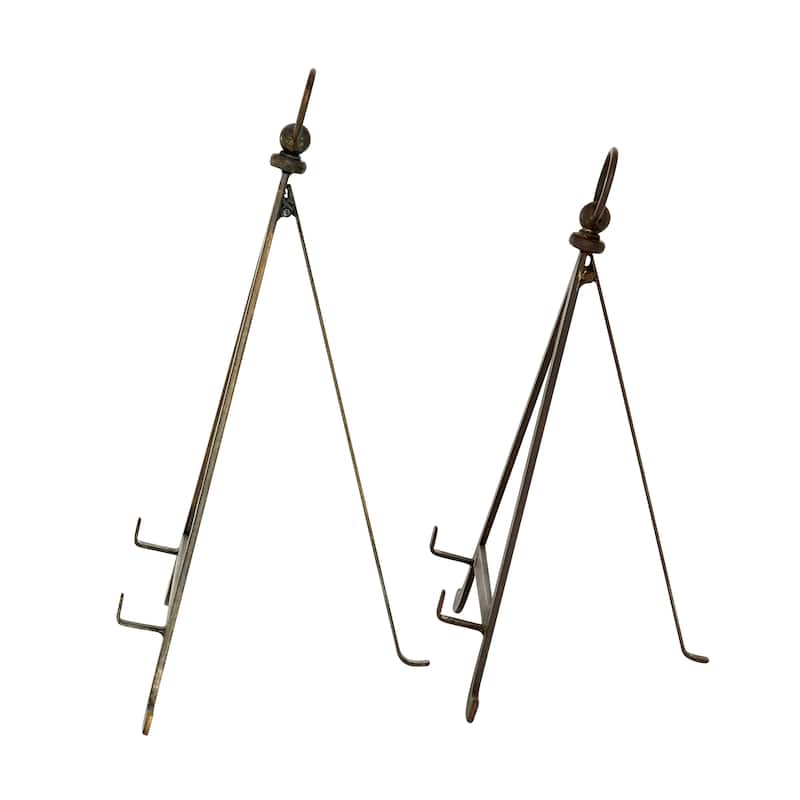 Metal Tabletop Display Easel with Foldable Stand - Set of 2 Bronze - Roche River Decor - 8"W x 9"L x 15"H