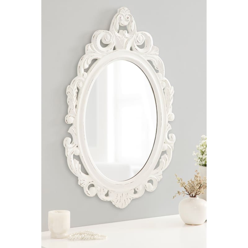 Kate and Laurel Pietra Carved Wall Mirror - 20x32