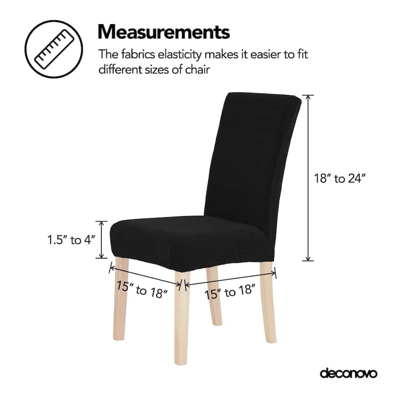 Deconovo Universal Soft Stretch Chair Slipcovers Set of 6